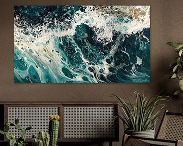 Abstrakte Wellen auf dem Meer-Panorama