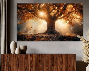 Levensboom in herfst panorama van TheXclusive Art