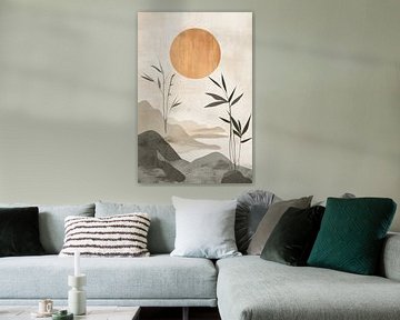 Design Japandi serein : Minimalisme et harmonie naturelle sur Dream Designs art work