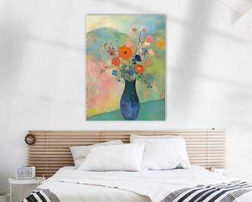 Bloemen in vaas Stilleven van Olga Wildrose