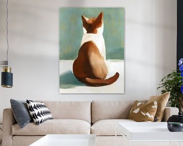 Rood kattenrugschilderij van Olga Wildrose