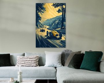 Autoracen in vintage stijl van Skyfall