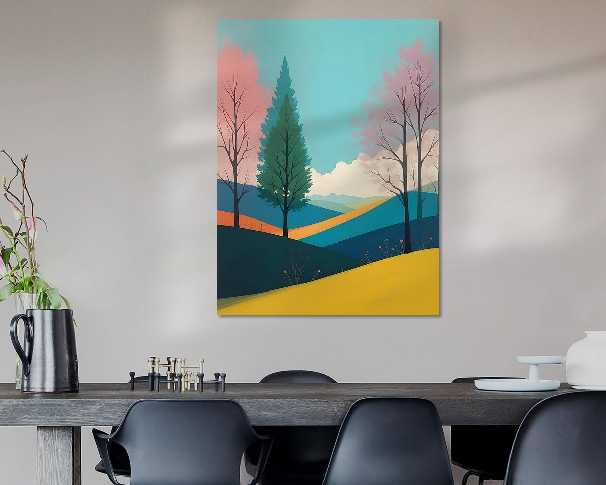 Voorbeeld van het werk in een kamer