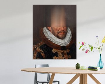 Portret van Willem van Oranje, origineel (1579) van Adriaen Thomasz met een moderne twist van The New Classics
