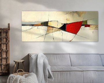 Rustgevend Abstract | Rode Vlakken van Zen en Meer