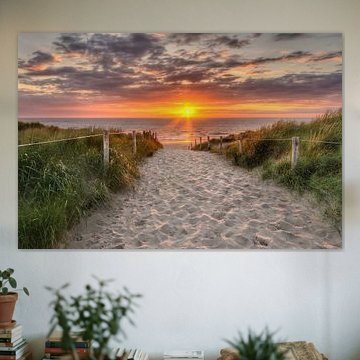 Zonsondergang Texel, nabij De Koog van Hugo Meekes