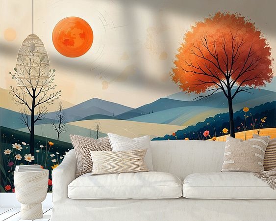 Voorbeeld van het werk in een kamer