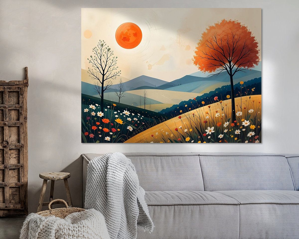 Voorbeeld van het werk in een kamer