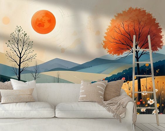 Voorbeeld van het werk in een kamer