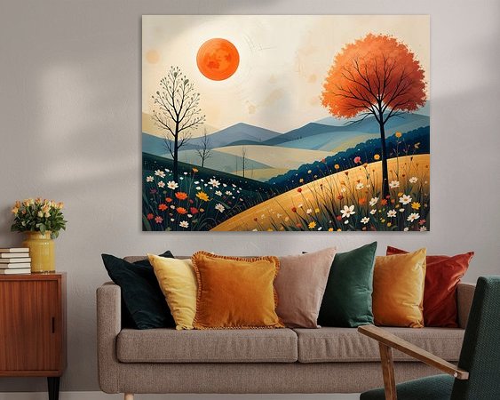 Voorbeeld van het werk in een kamer