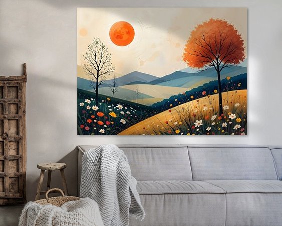 Voorbeeld van het werk in een kamer