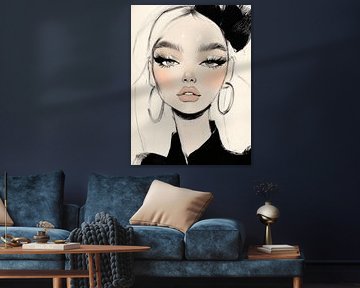 Modern portret van een jonge vrouw