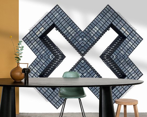 Voorbeeld van het werk in een kamer