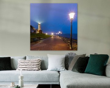 Urk lighthouse during the blue hour by R Smallenbroek