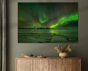 Nordlicht über dem See Jökulsárlón