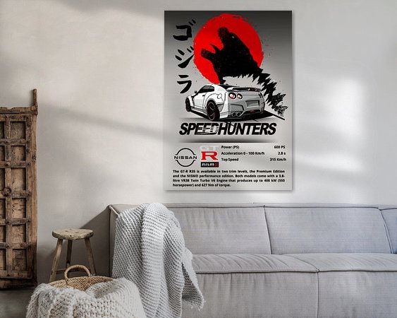 Voorbeeld van het werk in een kamer