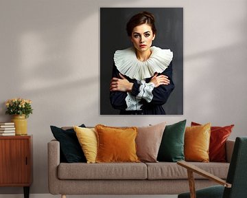 Girl with white collar old master style.