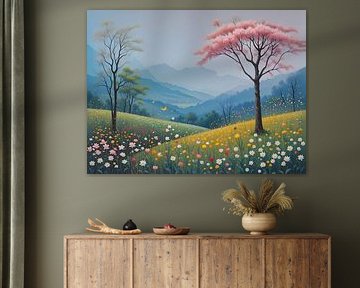 Prairie printanière en fleurs