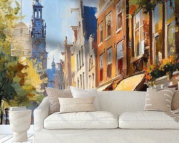 Amsterdam van Abstract Schilderij