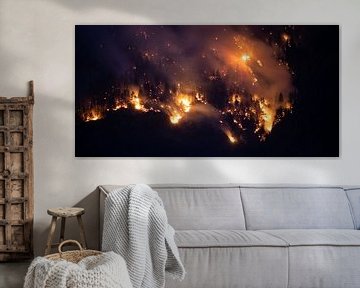 Forest Fire at Night Abstract by Imladris Images