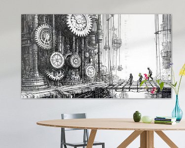 Voorbeeld van het werk in een kamer
