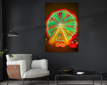 Ferris wheel in retro style
