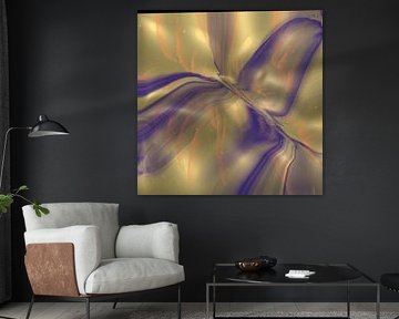 Blue lines pattern on gold by Olafs Bildwelt