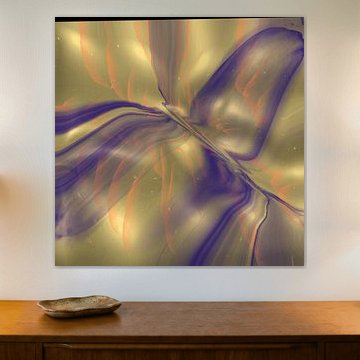 Blue lines pattern on gold