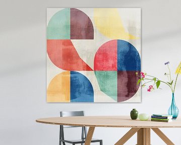 Abstracte geometrische kunst in retrostijl I. van Dina Dankers