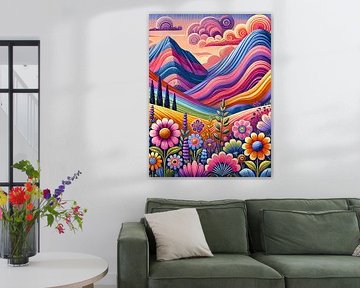 Paysage de montagne coloré