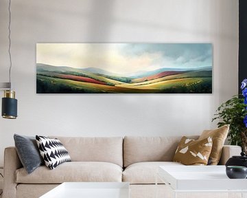 Rolling Through Colorful Silence van Abstract Schilderij