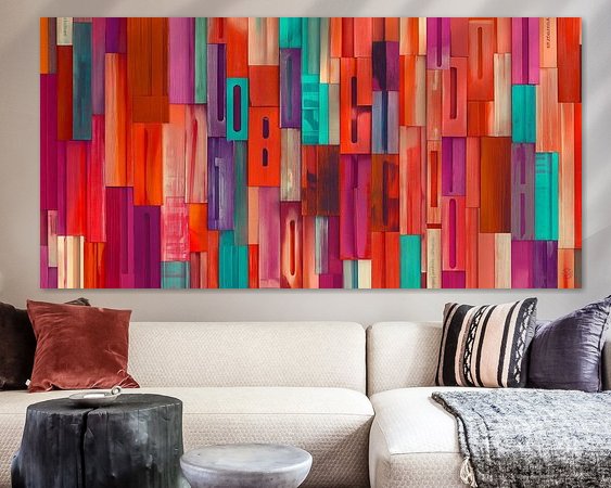 Voorbeeld van het werk in een kamer