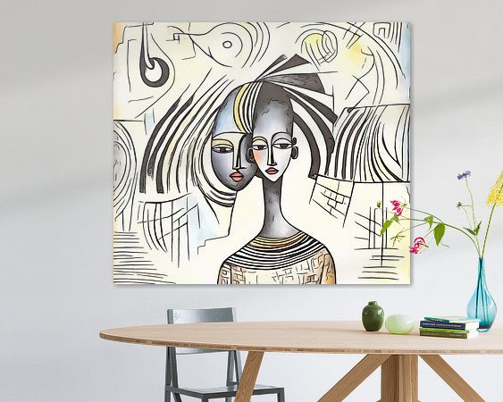 Voorbeeld van het werk in een kamer
