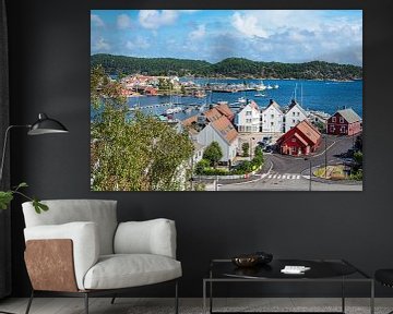 View of the town of Lillesand in Norway by Rico Ködder