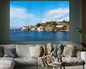 View of the village of Brekkestø in Norway by Rico Ködder