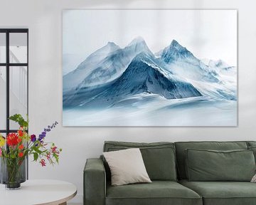 Winter in the mountains painting by Vlindertuin-Art