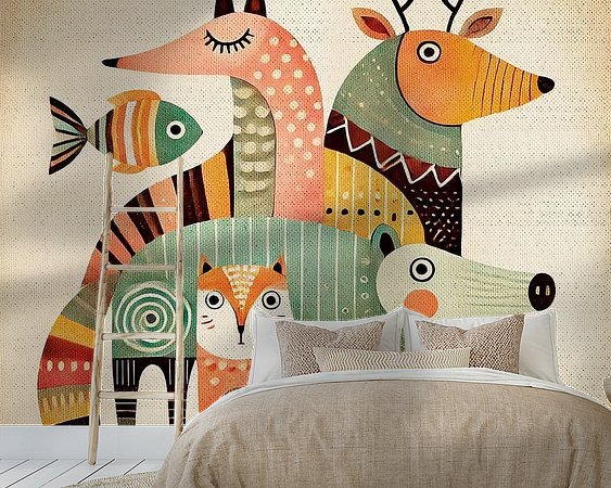 Voorbeeld van het werk in een kamer