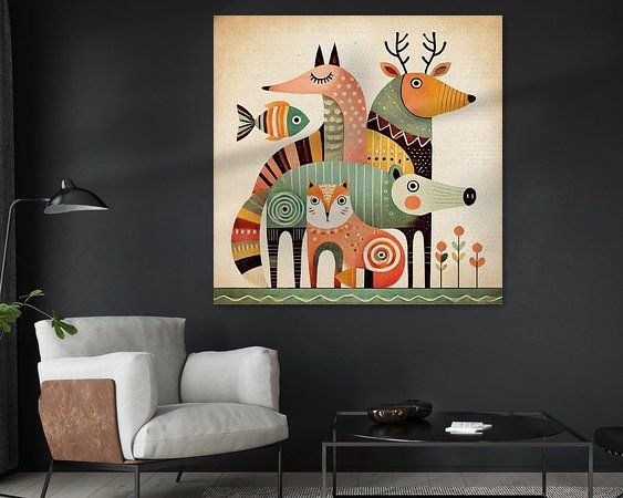 Voorbeeld van het werk in een kamer