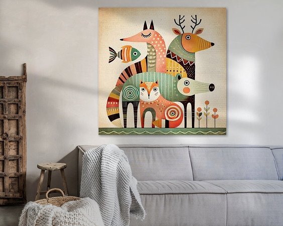 Voorbeeld van het werk in een kamer