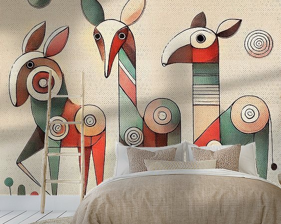 Voorbeeld van het werk in een kamer