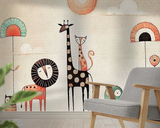 Voorbeeld van het werk in een kamer