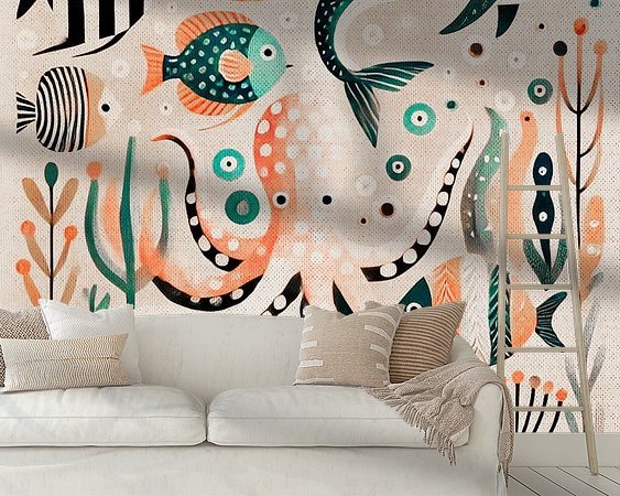 Voorbeeld van het werk in een kamer