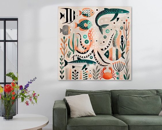 Voorbeeld van het werk in een kamer