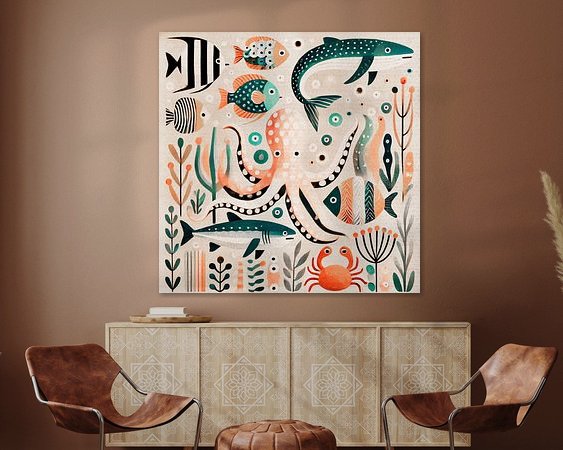 Voorbeeld van het werk in een kamer