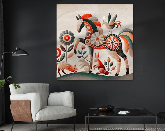 Voorbeeld van het werk in een kamer