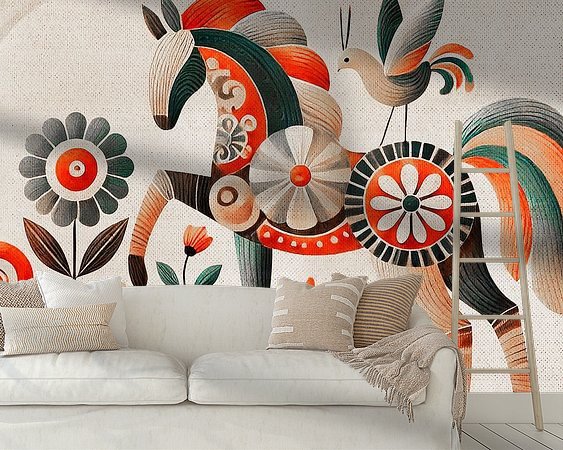 Voorbeeld van het werk in een kamer