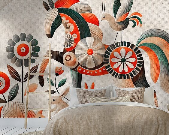 Voorbeeld van het werk in een kamer