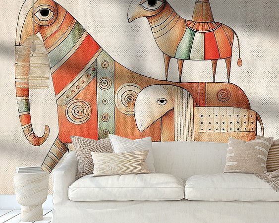 Voorbeeld van het werk in een kamer