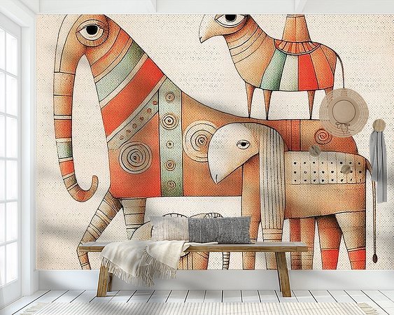 Voorbeeld van het werk in een kamer