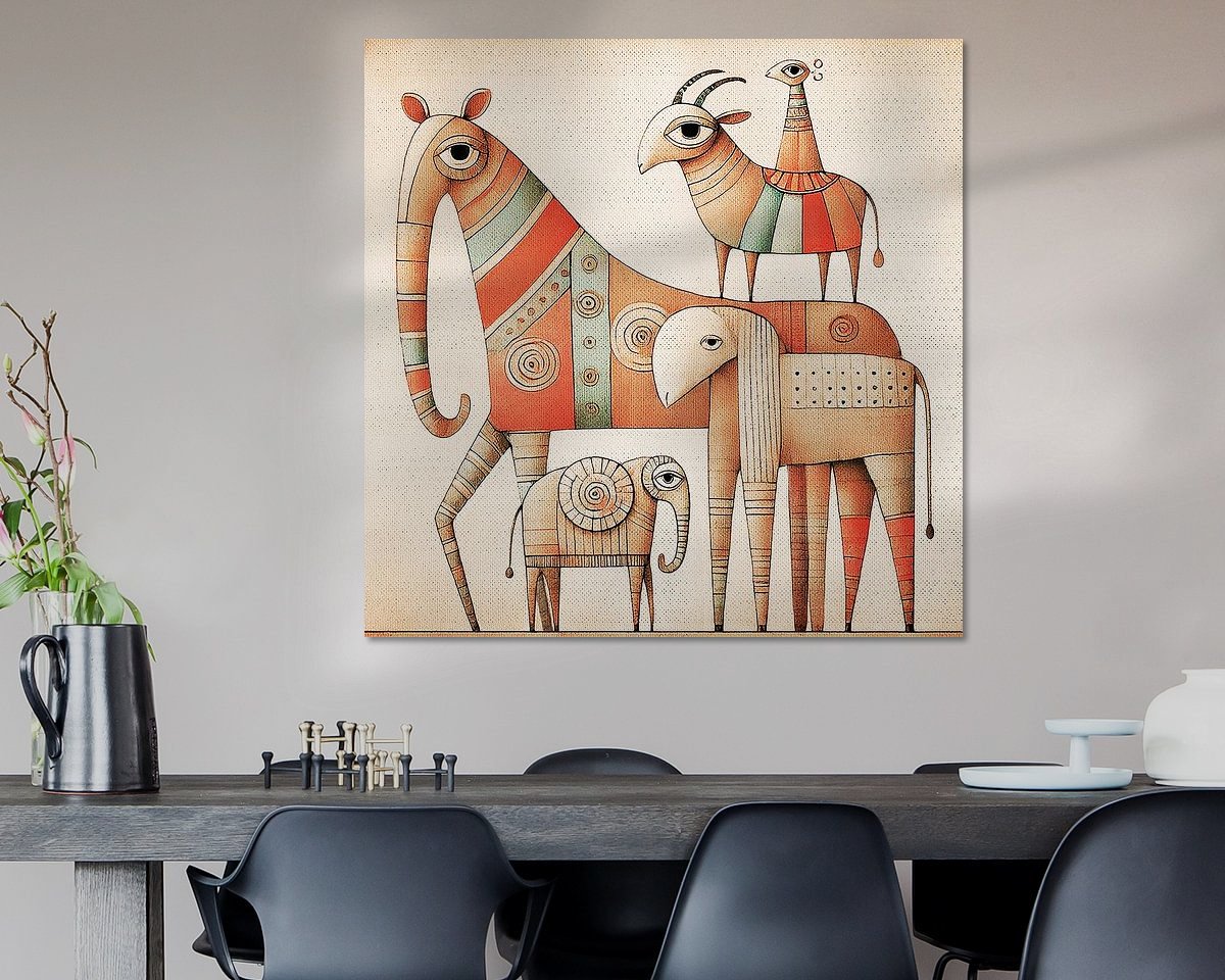 Voorbeeld van het werk in een kamer